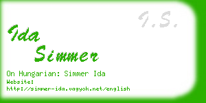 ida simmer business card